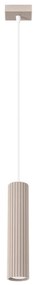Lampa wisząca KARBON 1 taupe ryflowana SOLLUX  LIGHTING