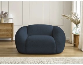 Ciemnoniebieski fotel z materiału bouclé Tina – Bobochic Paris
