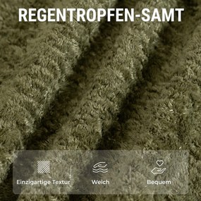 HOMCOM Fotel lounge z podnóżkiem, obracany 360°, z weluru Raindrop, regulowany podnóżek, Zielony | Aosom PL
