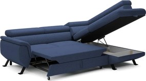 Narożnik RAVEN L Prawostronny wolnostojący z funkcją spania tkanina ARAGON 79 Niebieski WERSAL