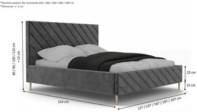 Łóżko sypialniane PINKI I SLIM - 180x200
