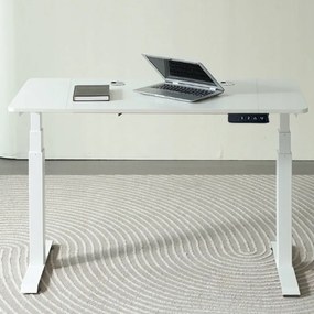 Biurko Elektryczne Podnoszone Białe 160x80 Regulowane Wysokości 72-118 cm