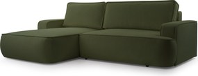 Masseno Narożnik SOLO z funkcją spania i pojemnikiem na pościel Narozniki L, Rozkładana sofa - Zielony, GERRA 50