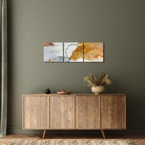 Obraz - Abstrakcja (z zegarem) (90x30 cm)