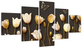 Obraz - Tulipany - abstrakcja (125x70 cm)