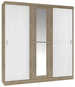 Szafa - 3 przesuwnych drzwi - dł.205 cm - Kolory: Naturalny i beżowy - DIDDA II
