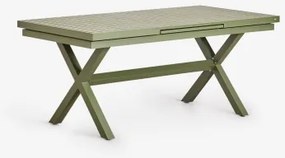Rozkładany Prostokątny Stół Ogrodowy Z Aluminium Karena Intensywny Verde Olive & 180 - 240 X 90 Cm - Sklum
