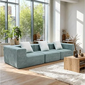Sofa Pure 3-osobowa – szałwia biały