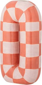Łososiowy/kremowy ceramiczny ręcznie malowany wazon (wysokość 32 cm) Mae – Bloomingville