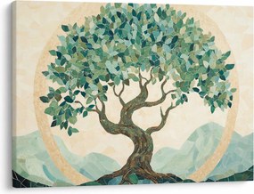 Obraz – Elegancka mozaika z drzewem (70x50 cm)