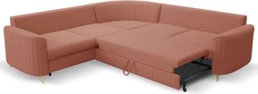 Narożnik LAREN nowoczesna sofa z funkcją spania pojemnik na pościel lewa strona CASTEL 55 251x251x85 cm