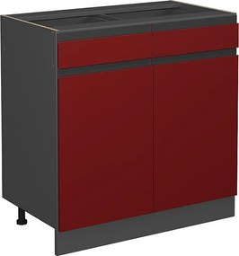 Szafka dolna do kuchni czerwony 80x46x81.6 r-line