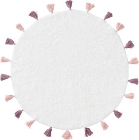 Okrągły dywan dziecięcy z różowymi frędzlami Malu