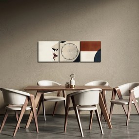 Obraz - Kobieta z profilu (z zegarem) (90x30 cm)