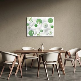 Obraz - Kwiaty w kółkach (70x50 cm)
