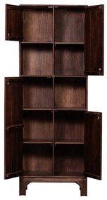 Ciemnobrązowa szafka z litego drewna mango 75x210x45 cm Staes – WOOOD