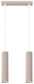 Lampa wisząca KARBON 2 taupe ryflowana SOLLUX  LIGHTING