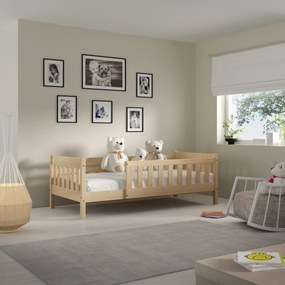 Drewniane łóżko dziecięce ELSA 80x190 cm Solidne i Bezpieczne Łóżko dla dzieci Sosna