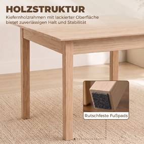HOMCOM Stół kuchenny Stół jadalny Kwadratowy stół, nowoczesny design, 75 cm x 75 cm x 76 cm, Drewno naturalne | Aosom PL