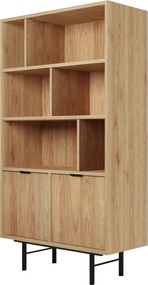 Regał na książki z szafką hikora naturalna F9-H69