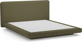 Zielone tapicerowane łóżko dwuosobowe 140x200 cm Linea – Micadoni