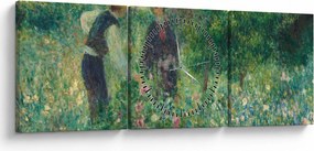 Obraz - Auguste Renoir, Picking Flowers, reprodukcje (z zegarem) (90x30 cm)