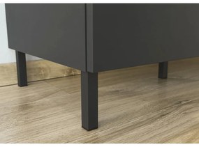 Szara szafka pod TV w dekorze dębu 164x47 cm California – Germania