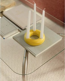 Stolik ze szklanym blatem w kolorze srebra 60x110 cm Uku – noo.ma