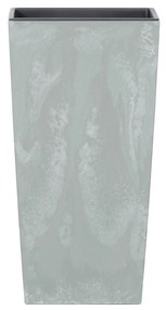 Donica ogrodowa z wkładem Urbi Square Beton Effect 14  x 14 x 26,5 cm szary PROSPERPLAST