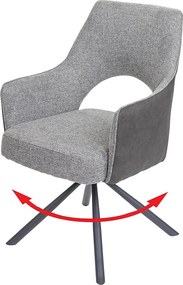 Krzesło do jadalni MCW-K3,  szary-ciemnoszary