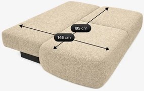 Sofa AVERIO Rozkładana Dwuosobowa Beżowa Boucle Japandi