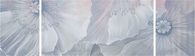 Obraz - Niebieskie kwiaty na ścianie (170x50 cm)