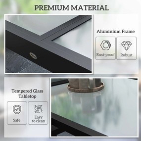 Outsunny Rozkładany stół ogrodowy, stół zewnątrzny, rozszerzalny buffet, odporny na warunki atmosferyczne, 160 cm × 80 cm × 75 cm, kolor czarny