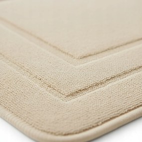 Dywanik Łazienkowy beżowy 50x80 cm Dekoracyjny gumowy spód Antypoślizgowy