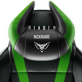 Poduszka zagłówek Diablo X-Horn ze spersonalizowanym haftem, czarno-zielona