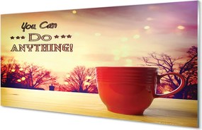 Szklany Panel Napis na Jesiennym Kubku