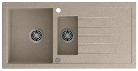 Sapho - Zlewozmywak kuchenny 100x50 cm granitowy/beżowy