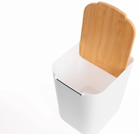 Kosz łazienkowy BAMBOU z bambusową pokrywą, 5 L