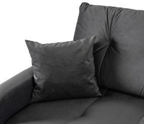 Sofa z Funkcją Spania FAVIO Wersalka Rozkładana Dwuosobowa Welurowa Szara Nowoczesna do Salonu