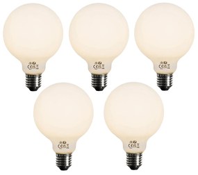 Zestaw 5 Dimmable LED żarówka E27 Opal G95 5W 450lm 2700K