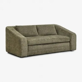 Dwuosobowa Rozkładana Sofa Dalila Z Tkaniny Bouclé Bouclé Wojskowa Zieleń - Sklum