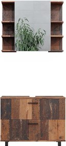 Zestaw mebli łazienkowych rustykalny dąb 80.2x33x60.8 ilias