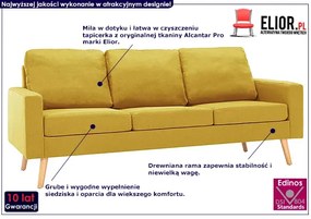 3-osobowa żółta sofa - Eroa 3Q