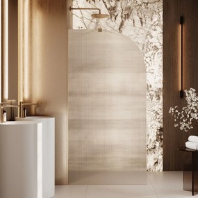 Ścianka prysznicowa WALK IN FIX przezroczysta półokrągła ryflowana 8 mm WELLE Moon Clear MASSI | Różne rozmiary : Kolor profili kabiny - chrom / srebrny, Szerokość ścianki - 110 cm , Typ montażu - WALK in FIX (Do ściany)