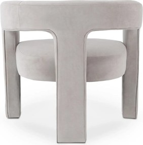 Szary fotel welurowy w stylu nowoczesnym P2-N86