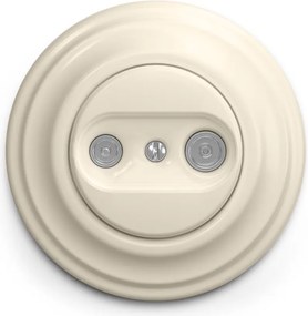 Kliklap - Retro gniazdo abonenckie TV+R (końcowe) z ramką beżową