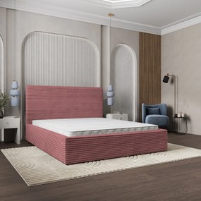 Masseno Łóżko Tapicerowane MIRETTI z pojemnikiem na pościel 200x200 cm - Pudrowy róż, TILIA 62