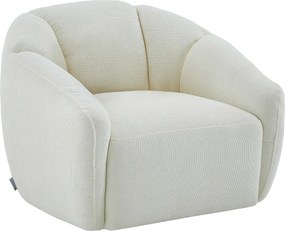 Obrotowy fotel z tkaniny teksturowanej w kolorze kości słoniowej NAFEKI