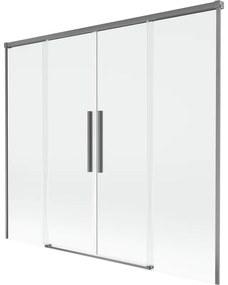 Mexen Rox parawan nawannowy 2-skrzydłowy rozsuwany 170 x 150 cm, transparent, gun metal - 8C9-170-002-95-00