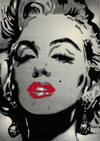 Dywan Koloreo Tattoo Marilyn szary 133x190 Prostokąt